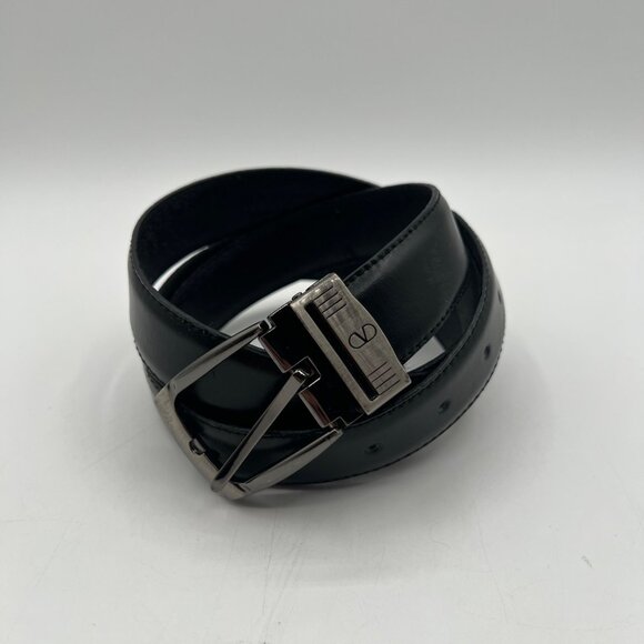 Valentino Made in Italy Men's Black Genuine Italian Leather Belt - Picture 1 of 8